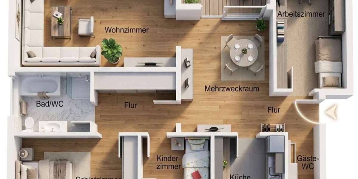 Etagenwohnung Halle (Westf.) - 4.5 Zimmer, 107 m&sup2;, 227.500&euro; | Angebot:27464414