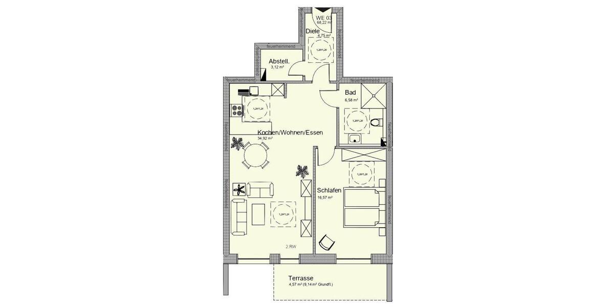 Erdgeschoßwohnung Bad Salzuflen Biemsen-Ahmsen - 2 Zimmer, 68 m&sup2;, 820&euro; | Angebot:26459081
