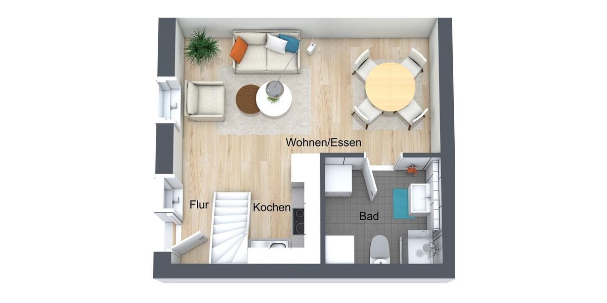 Maisonettenwohnung Bielefeld Heepen - 2 Zimmer, 37 m&sup2;, 99.999&euro; | Angebot:26097906