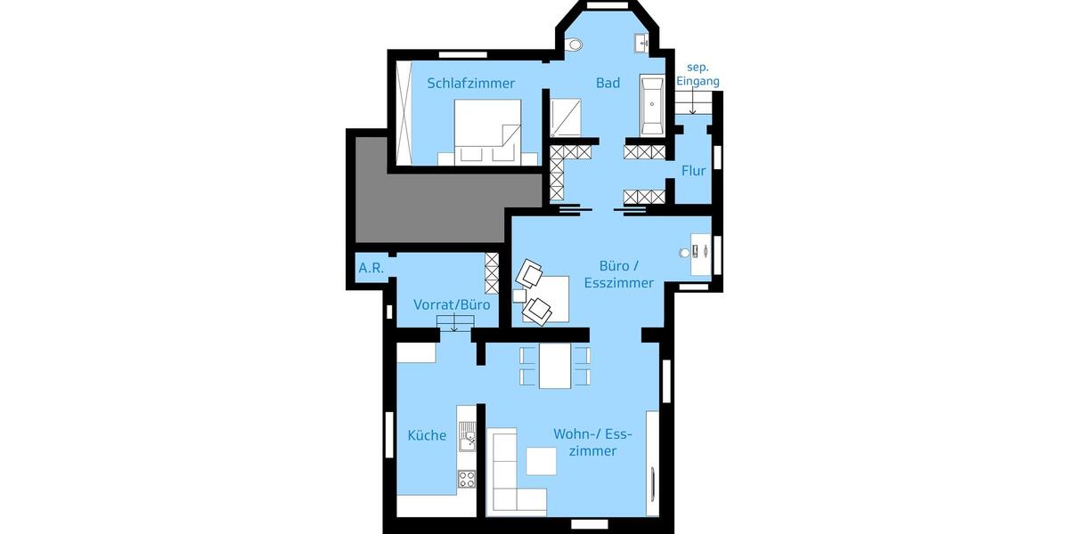 Erdgeschoßwohnung Bielefeld Sennestadt - 2.5 Zimmer, 110 m&sup2;, 790&euro; | Angebot:25864469