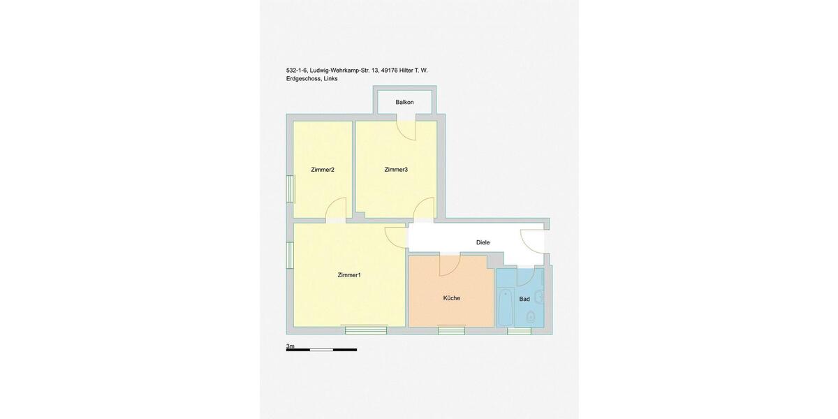 Etagenwohnung Hilter am Teutoburger Wald - 3 Zimmer, 67 m&sup2;, 390&euro; | Angebot:26346369