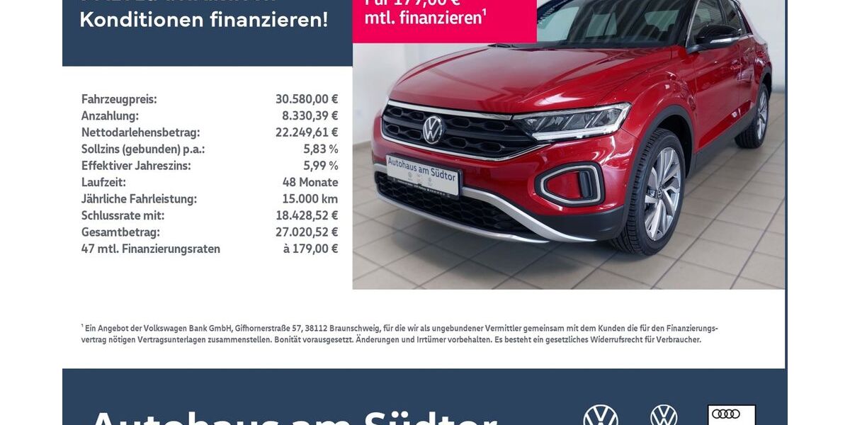 VW T-Roc 9.627 km 29.450 &euro; Rietberg 33397