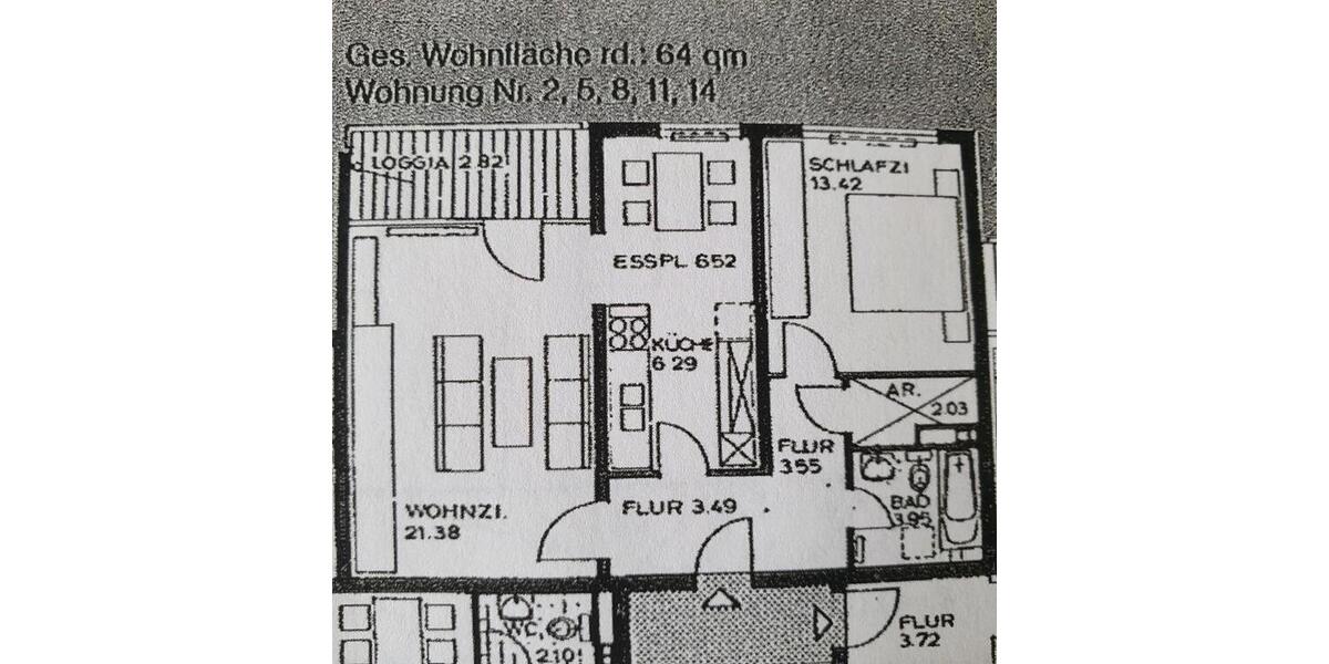 Etagenwohnung Bielefeld Schildesche - 2 Zimmer, 64 m&sup2;, 185.000&euro; | Angebot:27096057