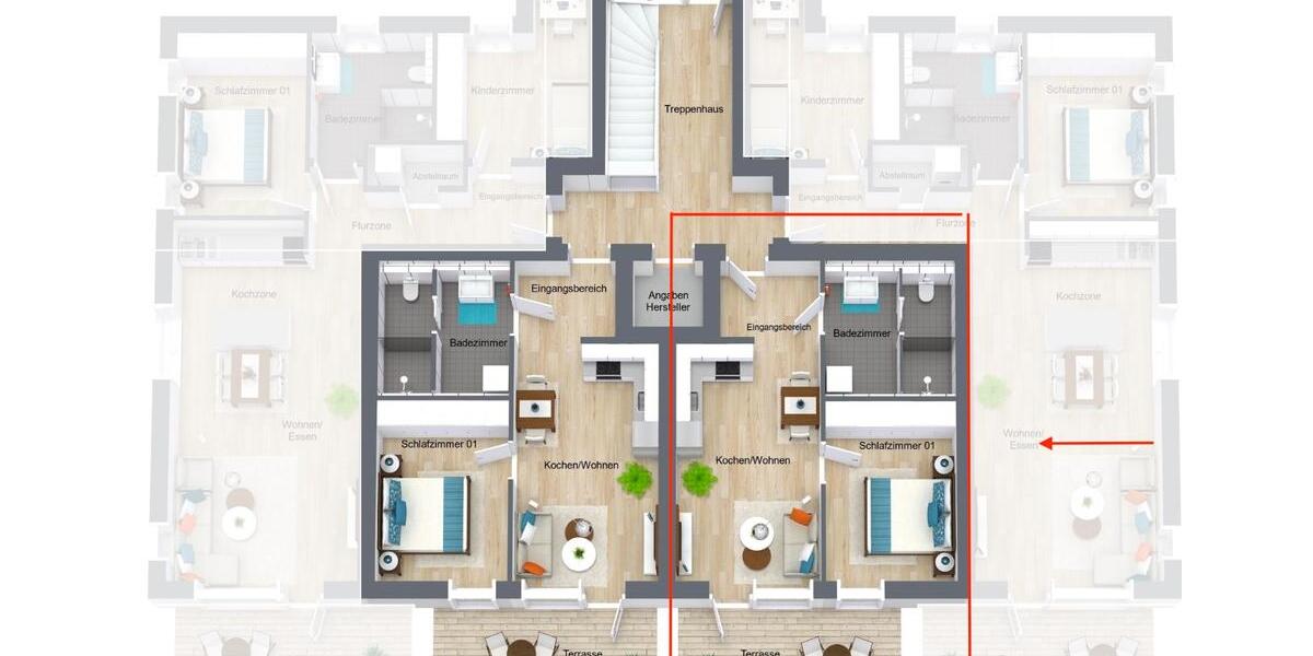 Erdgeschoßwohnung Bielefeld Jöllenbeck - 2 Zimmer, 48 m&sup2;, 768&euro; | Angebot:26464200