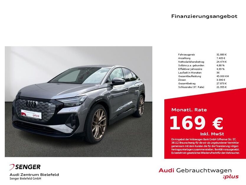 Audi Q4 e-tron 21.839 km 31.880 € Bielefeld 33609