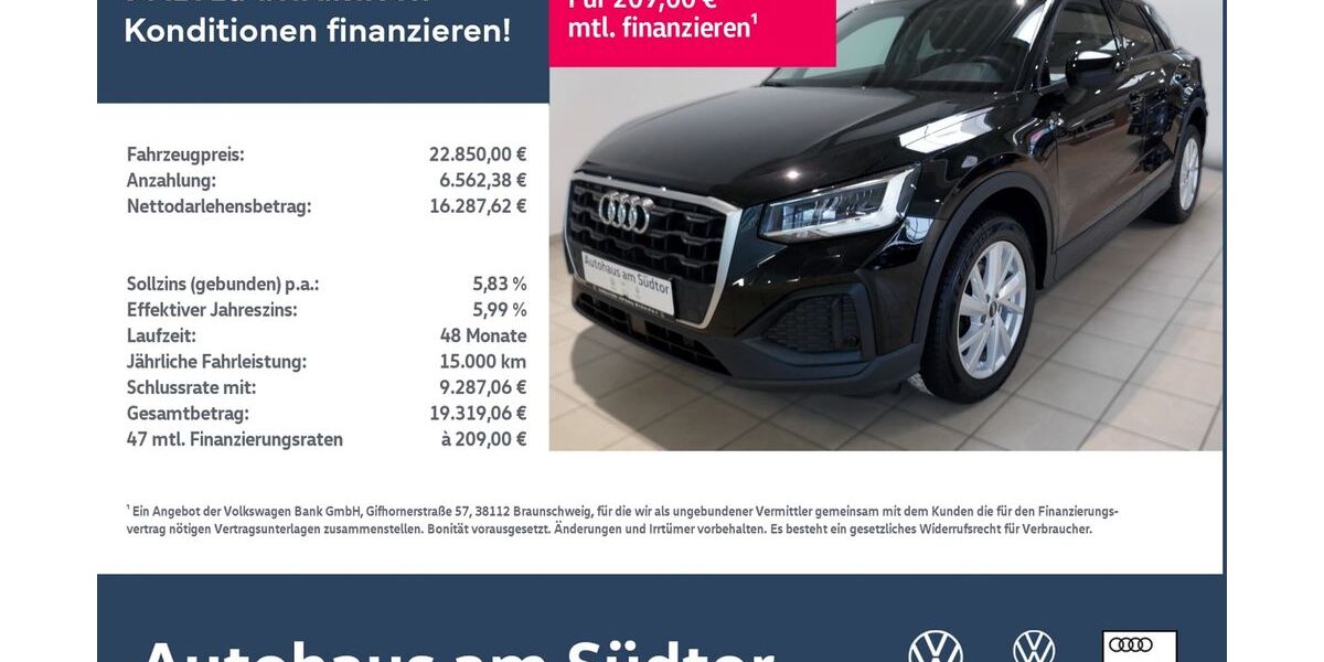 Audi Q2 49.885 km 22.850 &euro; Rietberg 33397