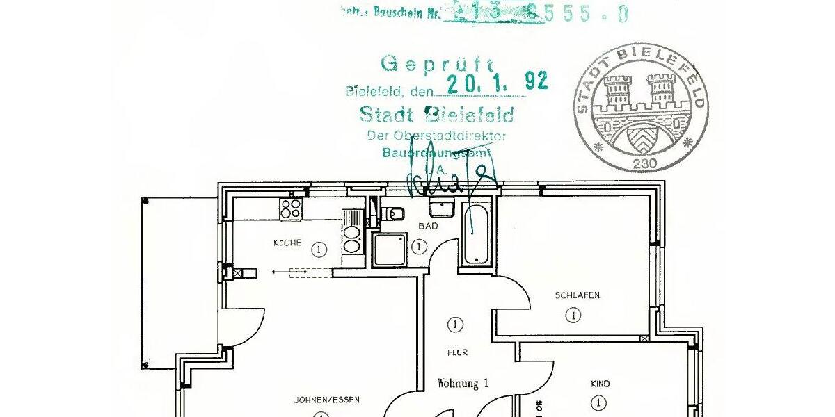 Erdgeschoßwohnung Bielefeld Heepen - 3 Zimmer, 80 m&sup2;, 250.000&euro; | Angebot:26818967