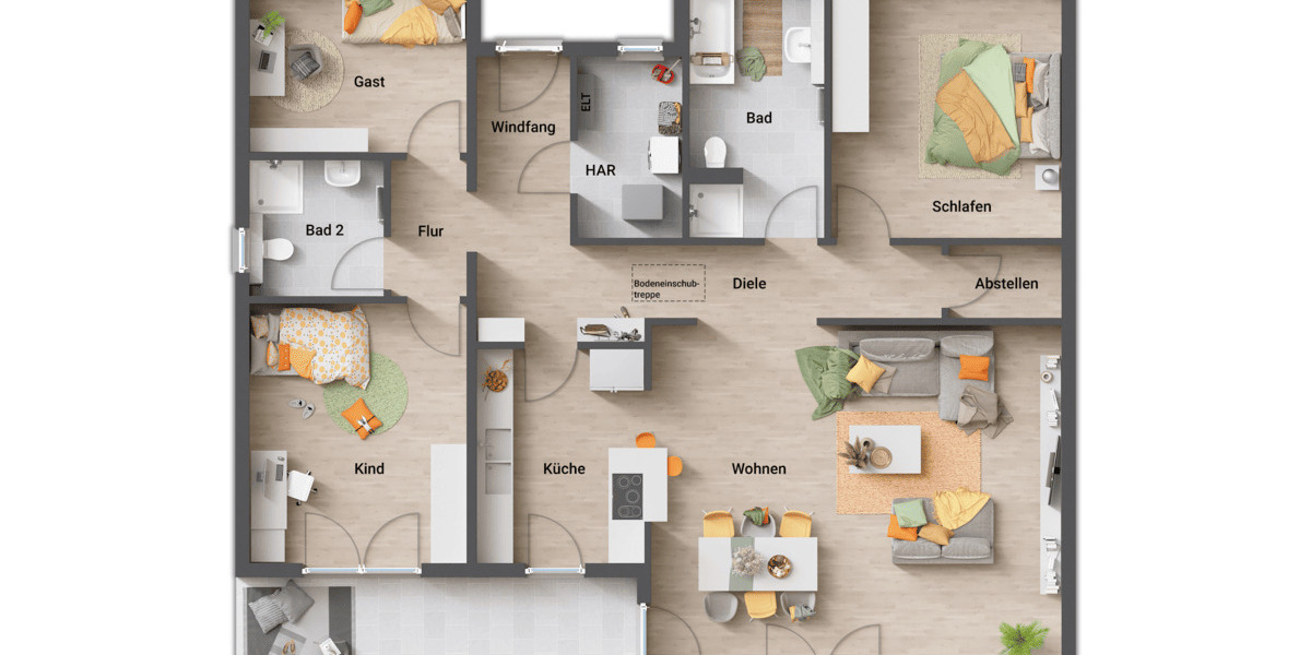 Bungalow Rödinghausen Schwenningdorf - 5 Zimmer, 127 m&sup2;, 376.850&euro; | Angebot:25706778