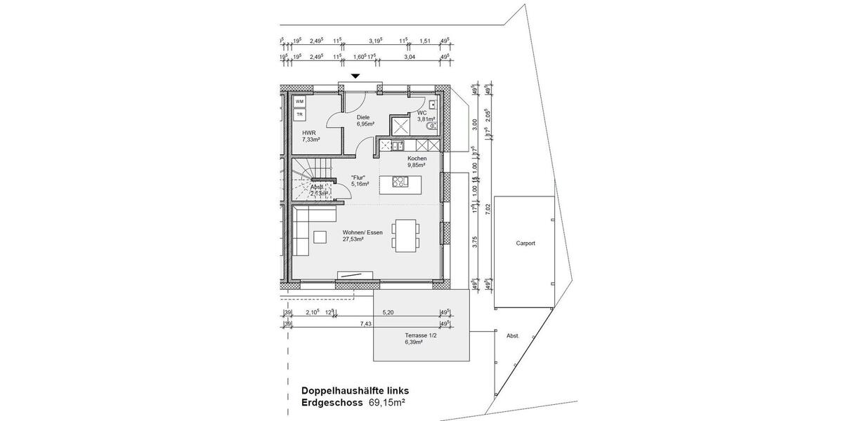 Doppelhaushälfte Detmold Hiddesen - 4 Zimmer, 128 m&sup2;, 1.865&euro; | Angebot:25022862