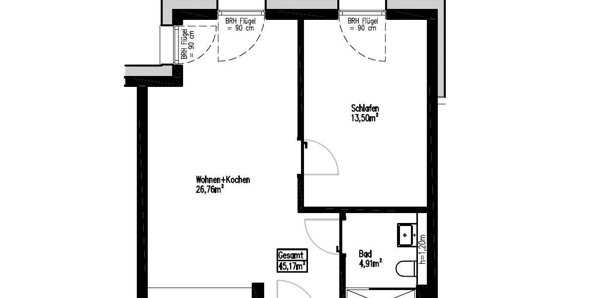 Etagenwohnung Bielefeld Gellershagen - 2 Zimmer, 45 m&sup2;, 610&euro; | Angebot:26358558
