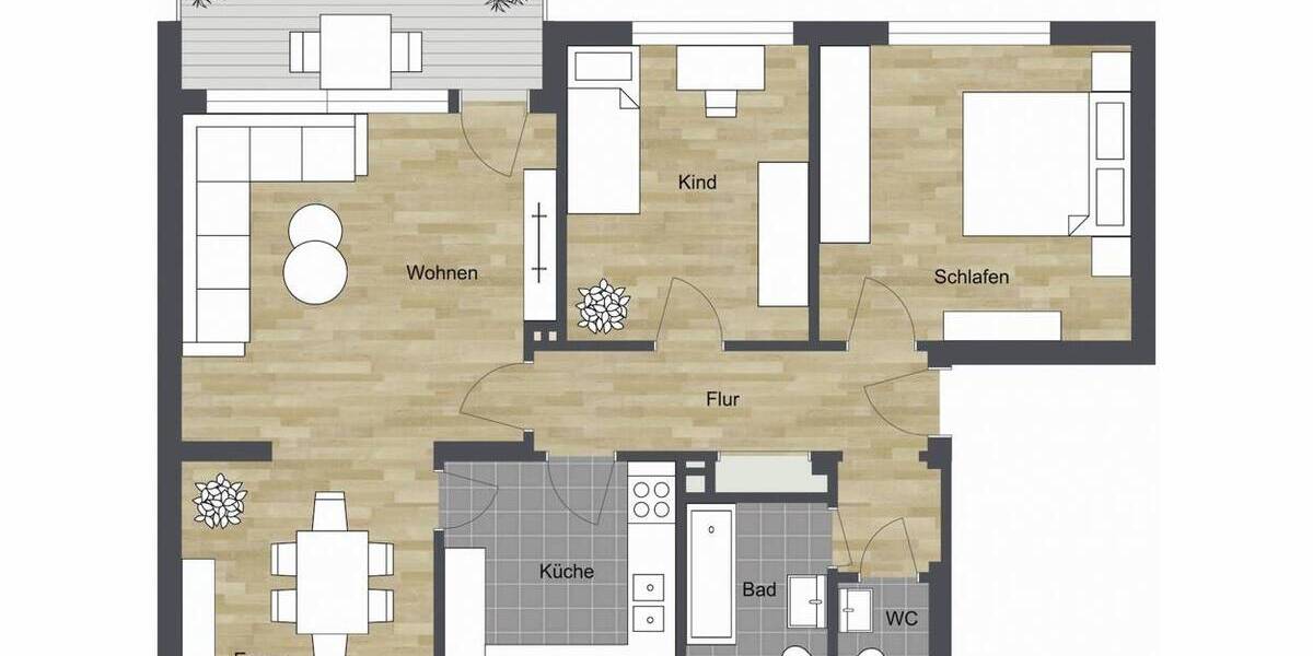 Etagenwohnung Bielefeld Heepen - 3 Zimmer, 80 m&sup2;, 720&euro; | Angebot:26204441