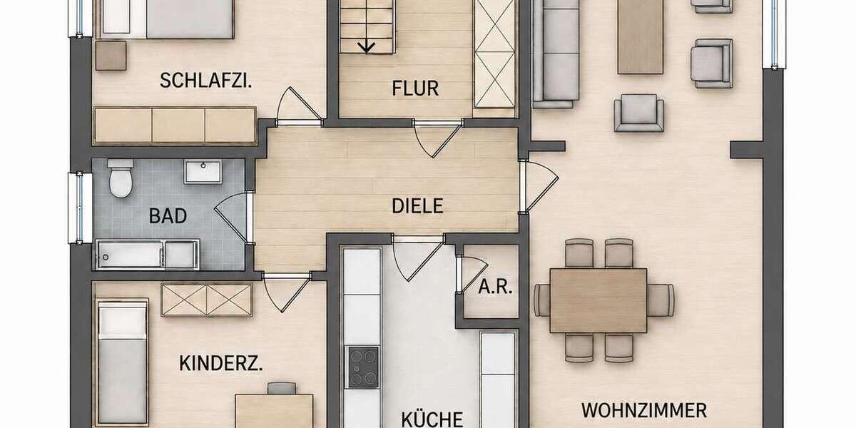 Etagenwohnung Enger - 3 Zimmer, 79 m&sup2;, 790&euro; | Angebot:27158585