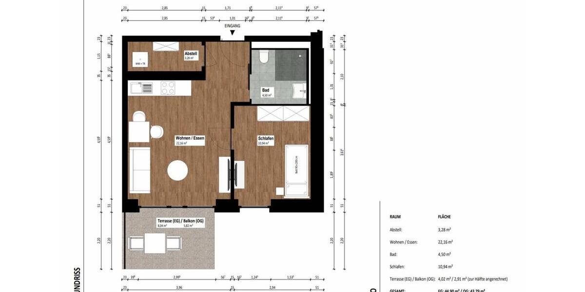 Etagenwohnung Bad Salzuflen Ehrsen-Breden - 1 Zimmer, 32 m&sup2;, 483&euro; | Angebot:24979224