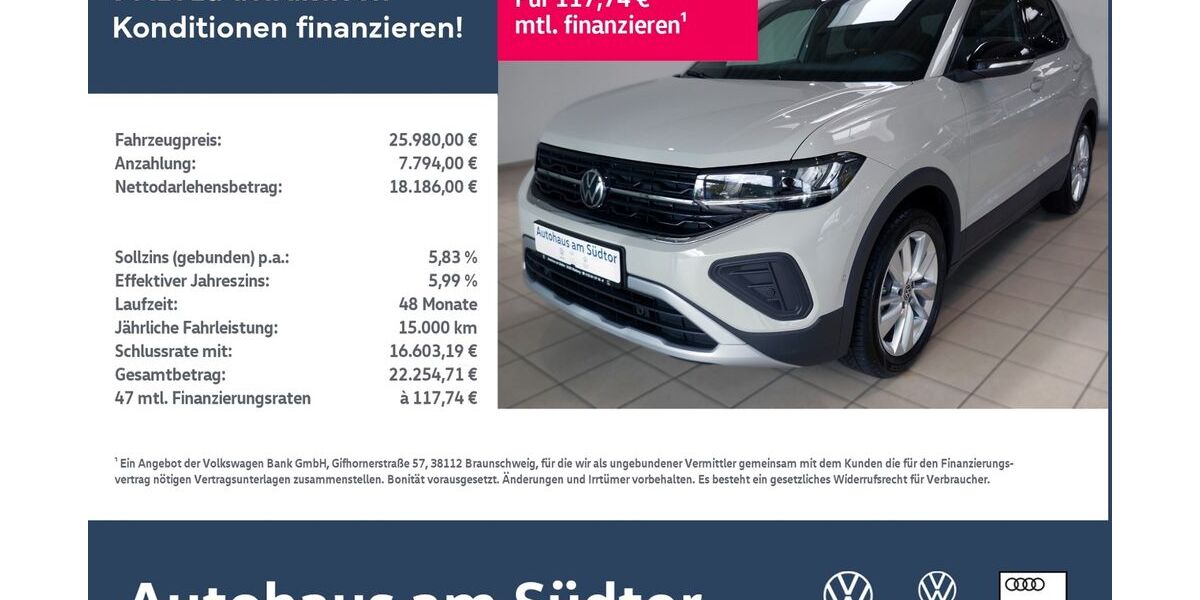 VW T-Cross 5.601 km 25.980 &euro; Rietberg 33397
