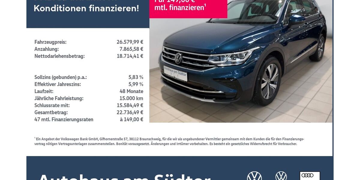VW Tiguan 95.425 km 26.580 &euro; Rietberg 33397