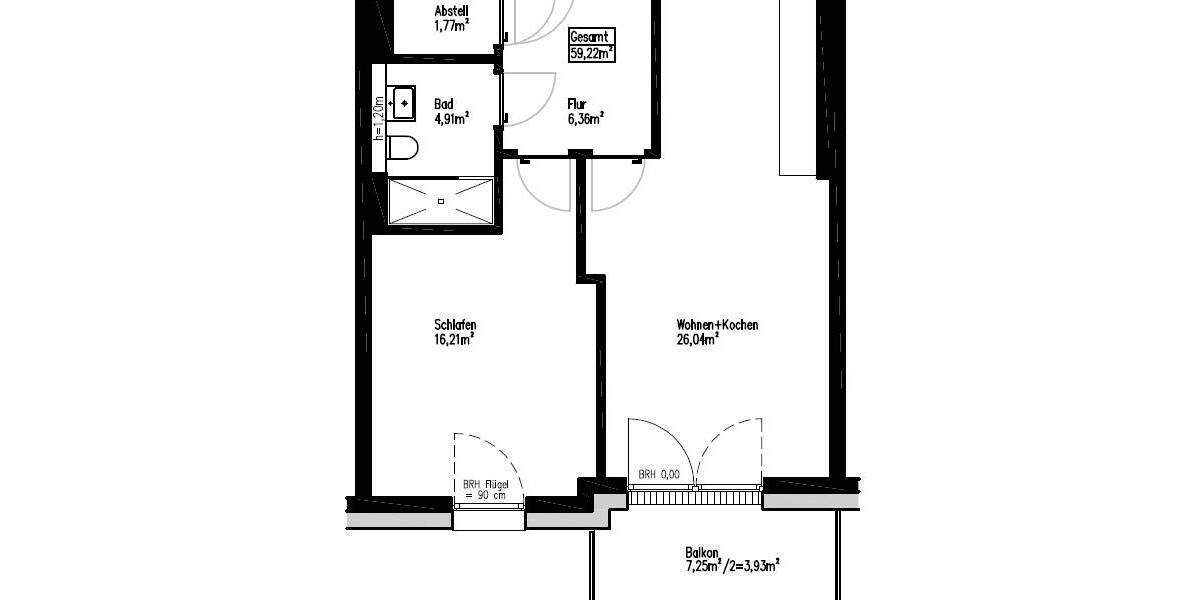 Etagenwohnung Bielefeld Gellershagen - 2 Zimmer, 57 m&sup2;, 770&euro; | Angebot:26702864