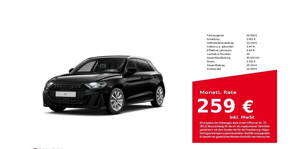 Audi A1 1.425 km 26.880 &euro; Bielefeld 33609