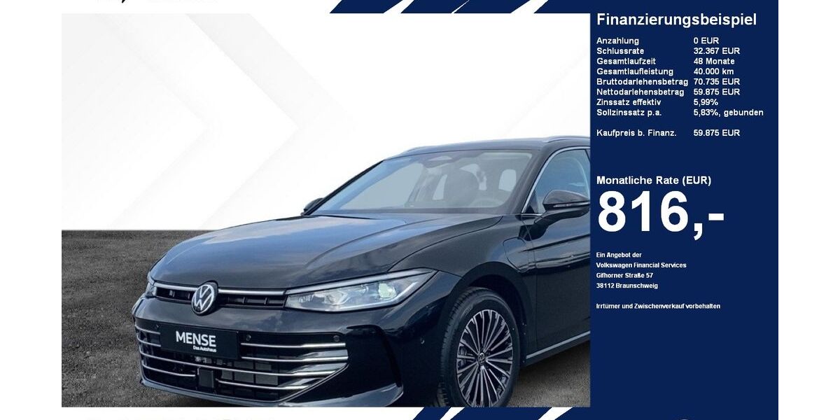 VW Passat 3.000 km 59.875 &euro; Gütersloh 33334