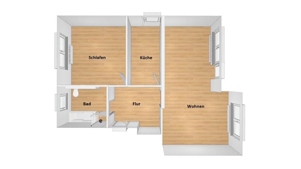 Etagenwohnung Bad Oeynhausen - 2 Zimmer, 74 m&sup2;, 800&euro; | Angebot:26414695