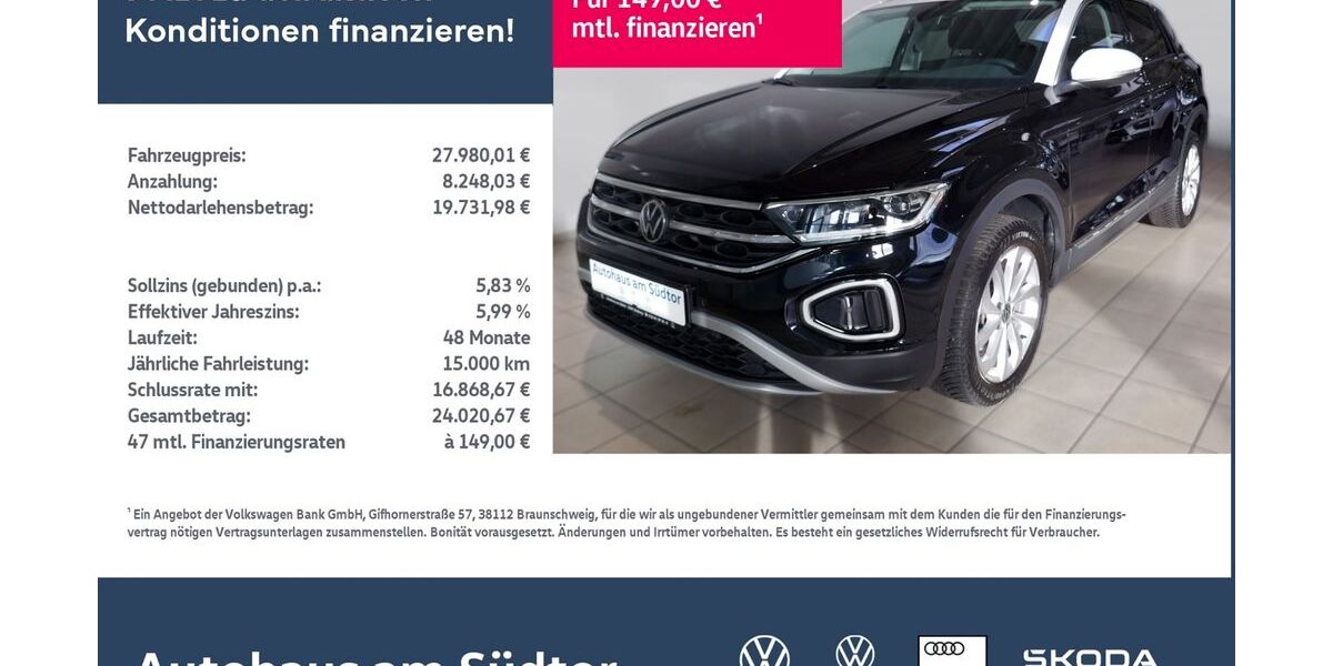 VW T-Roc 18.142 km 26.450 &euro; Rietberg 33397