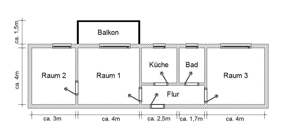 Erdgeschoßwohnung Bielefeld Schildesche - 2.5 Zimmer, 58 m&sup2;, 666&euro; | Angebot:26194892