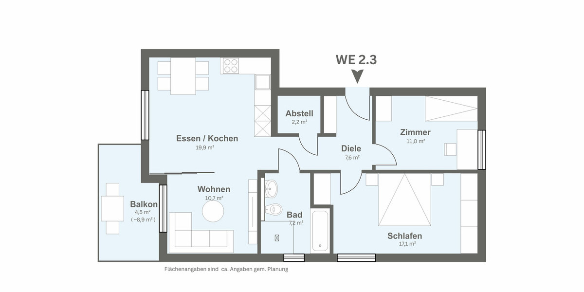 Etagenwohnung Bielefeld Innenstadt - 3 Zimmer, 80 m&sup2;, 321.000&euro; | Angebot:26417284