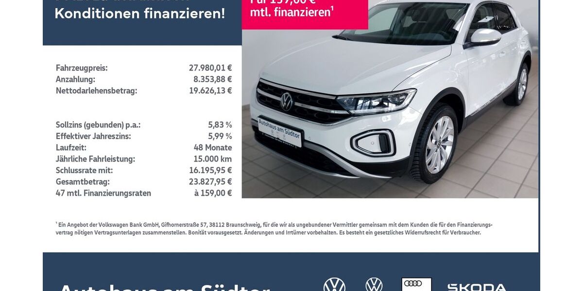 VW T-Roc 27.592 km 27.980 &euro; Rietberg 33397