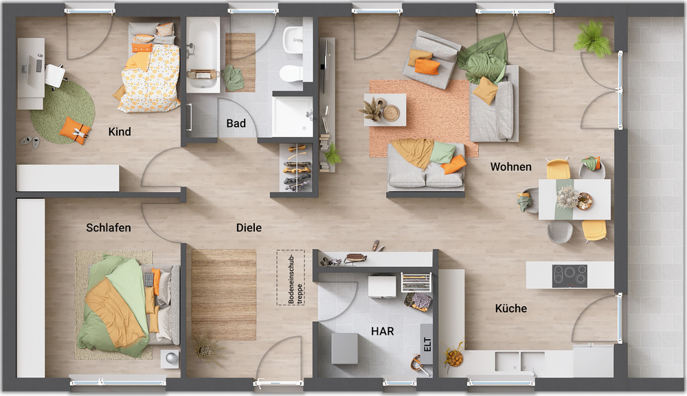 Bungalow Rödinghausen Schwenningdorf - 3 Zimmer, 102 m&sup2;, 310.350&euro; | Angebot:25707085