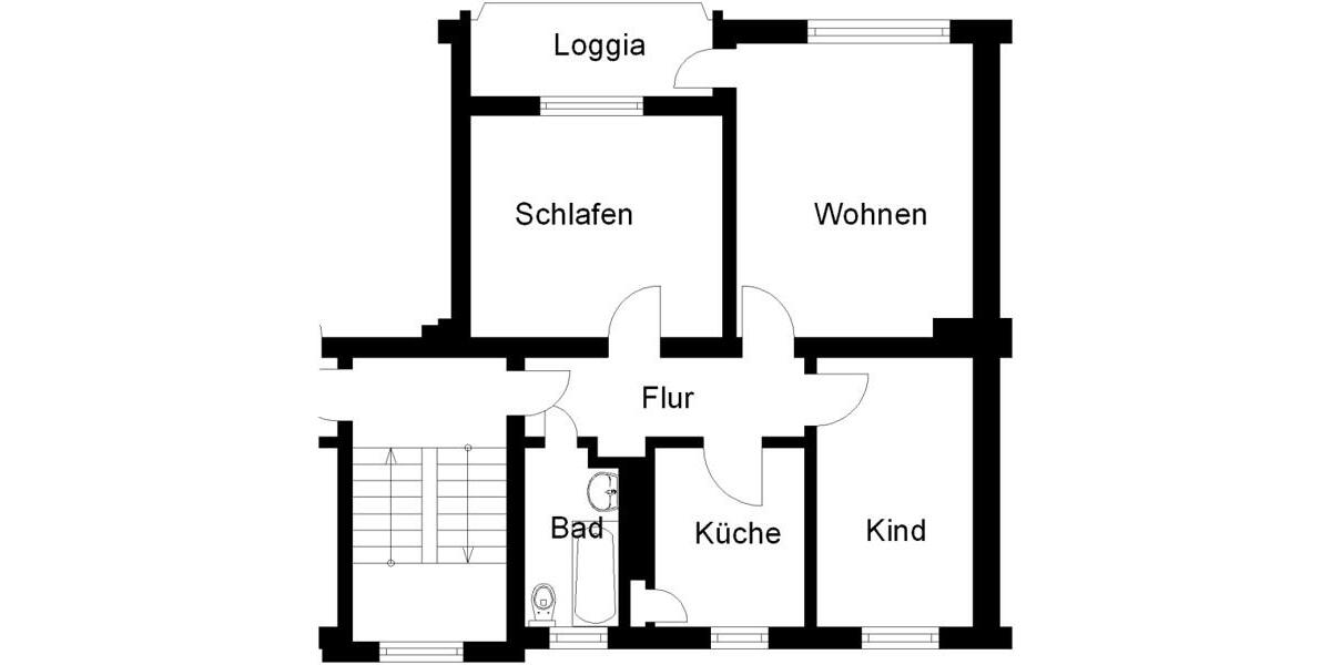 Etagenwohnung Bielefeld Schildesche - 3 Zimmer, 63 m&sup2;, 635&euro; | Angebot:26486347