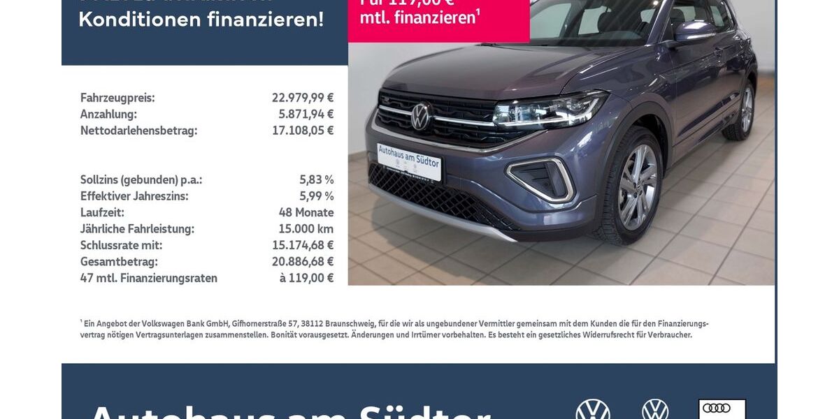 VW T-Cross 9.500 km 22.980 &euro; Rietberg 33397