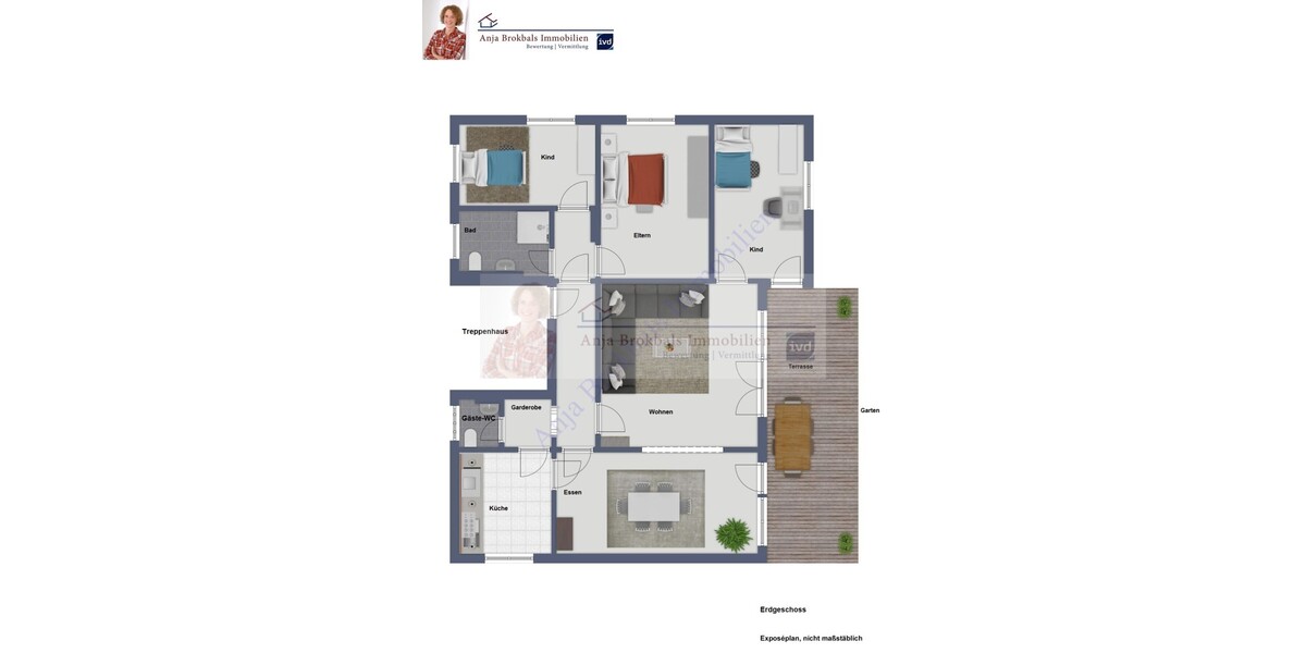 Gütersloh: Erdgeschoss mit Garten und Garage in einem 2 Familienhaus, stadtnahe Lage am Grüngürtel 4.5 zimmer