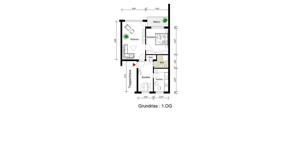 Etagenwohnung Bielefeld Heepen - 2.5 Zimmer, 61 m&sup2;, 149.800&euro; | Angebot:25447061