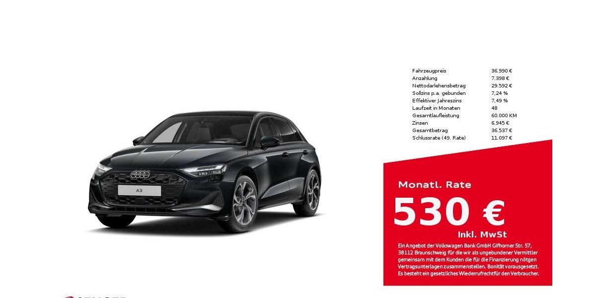 Audi A3 13.174 km 36.990 &euro; Bielefeld 33609