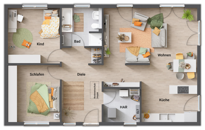Bungalow Hiddenhausen Schweicheln-Bermbeck - 3 Zimmer, 126 m&sup2;, 315.350&euro; | Angebot:25706825