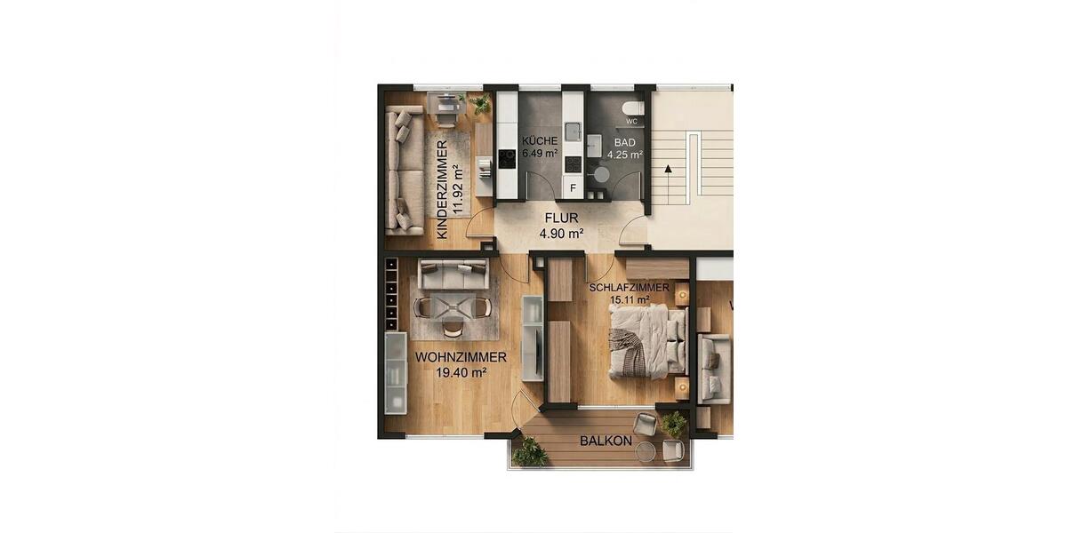 Etagenwohnung Detmold Hakedahl - 3 Zimmer, 63 m&sup2;, 184.000&euro; | Angebot:27429968
