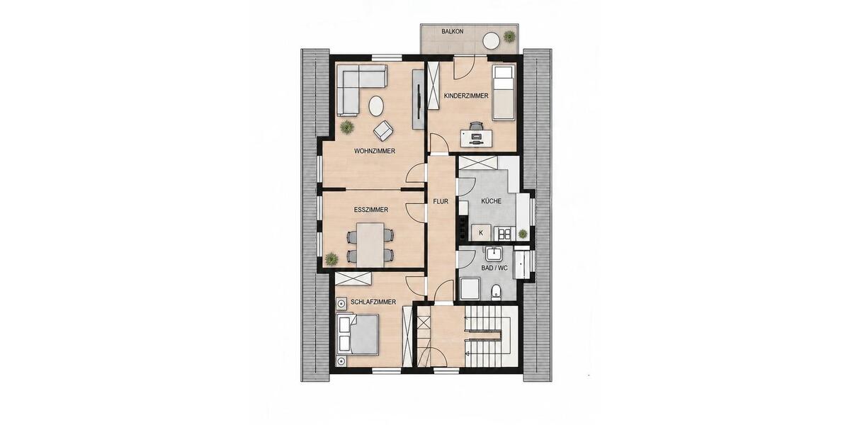 Dachgeschoßwohnung Bielefeld Heepen - 4 Zimmer, 82 m&sup2;, 998&euro; | Angebot:26642918