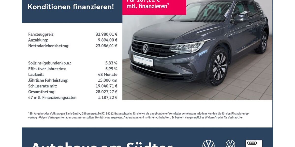 VW Tiguan 22.670 km 30.980 &euro; Rietberg 33397