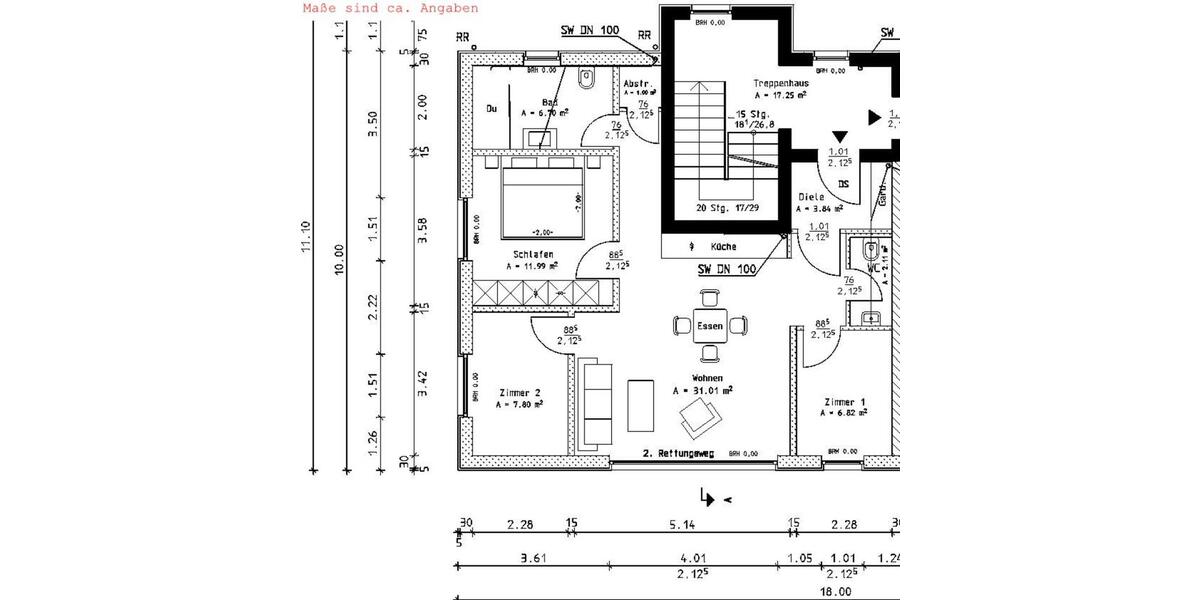 Etagenwohnung Detmold Hiddesen - 4 Zimmer, 85 m&sup2;, 972&euro; | Angebot:25455005