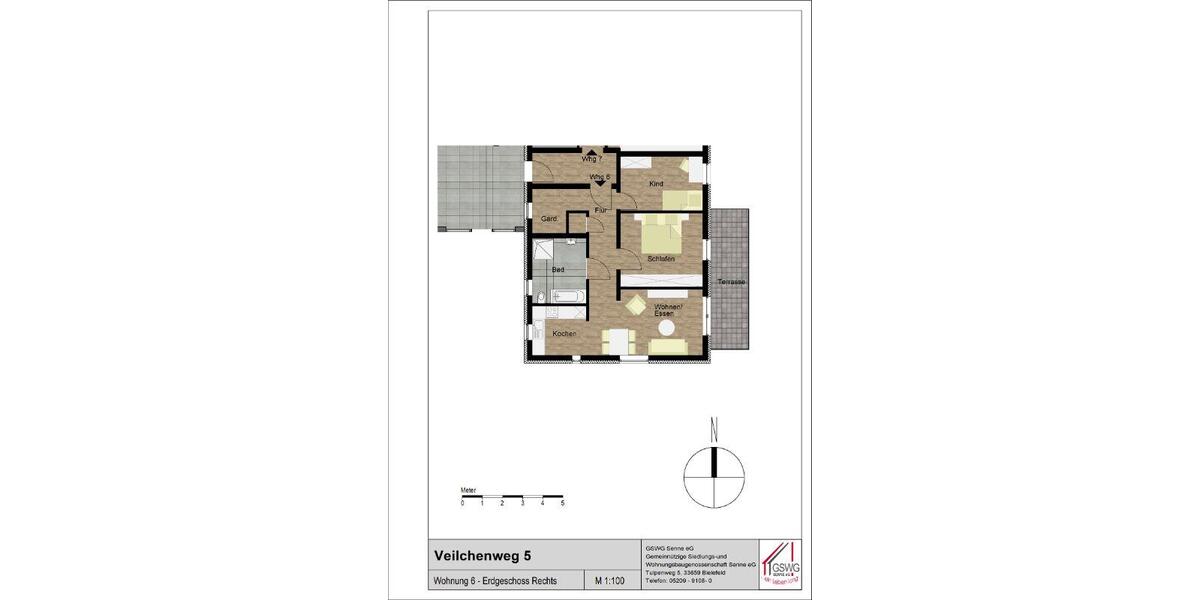Erdgeschoßwohnung Bielefeld Senne - 3 Zimmer, 72 m&sup2;, 390&euro; | Angebot:25601191