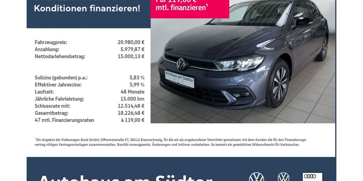 VW Polo 12.500 km 19.850 &euro; Rietberg 33397