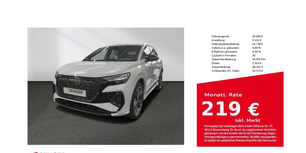 Audi Q4 e-tron 30.878 km 29.380 &euro; Bielefeld 33609