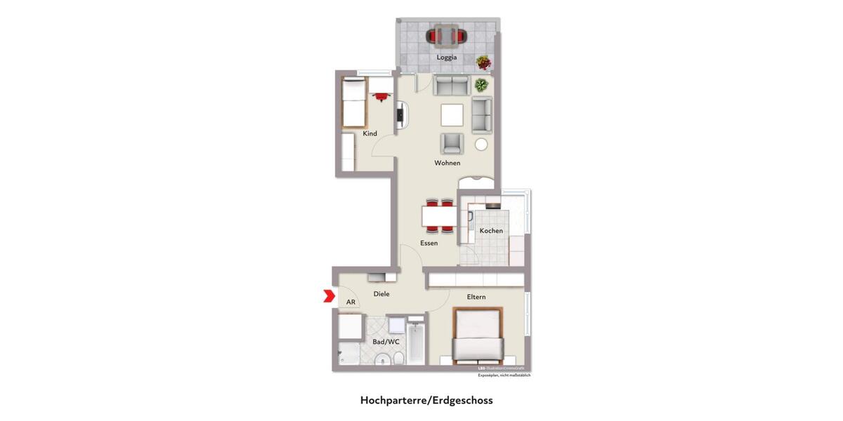 Erdgeschoßwohnung Herford - 3 Zimmer, 75 m&sup2;, 750&euro; | Angebot:25638794