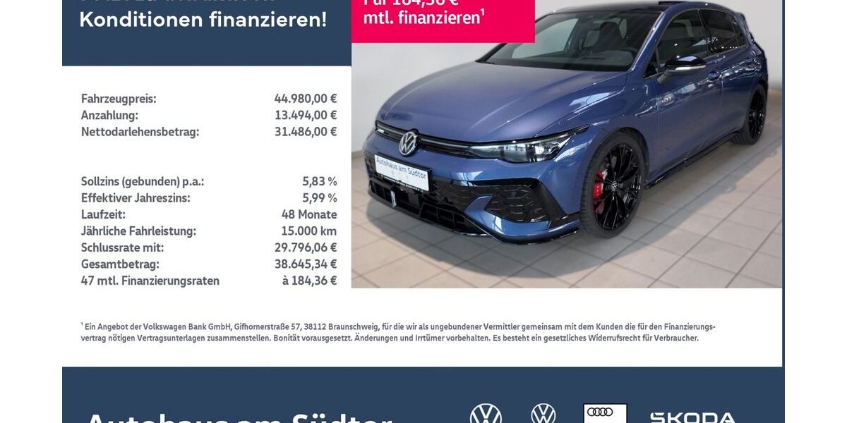 VW Golf 17.500 km 44.980 &euro; Rietberg 33397