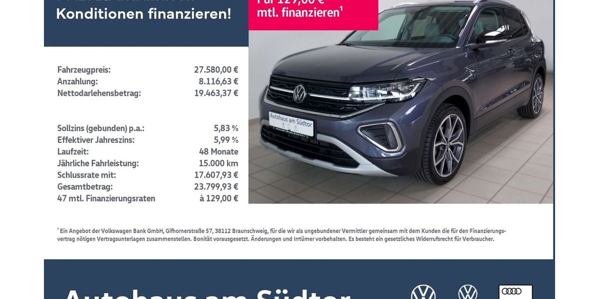 VW T-Cross 22.216 km 26.580 &euro; Rietberg 33397
