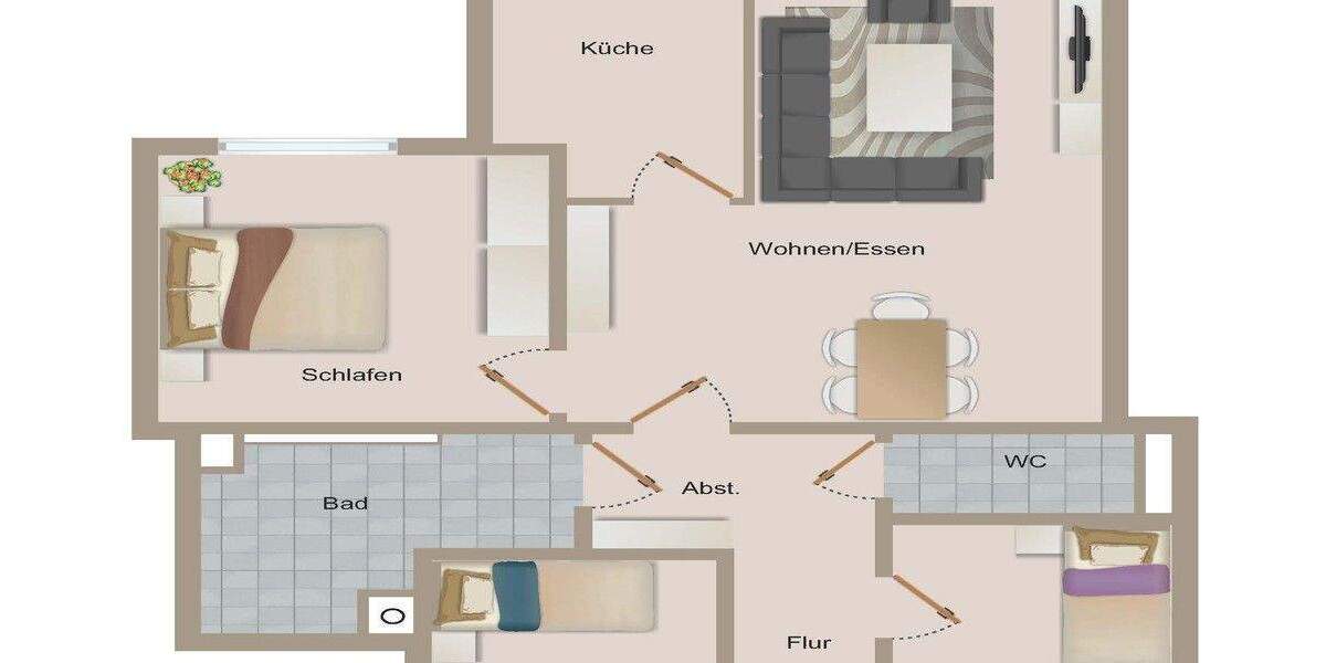 Etagenwohnung Bielefeld Innenstadt - 4 Zimmer, 87 m&sup2;, 507&euro; | Angebot:25731517