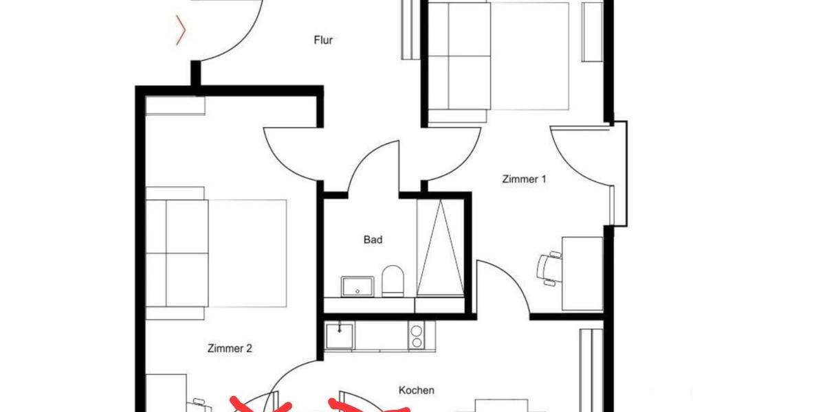 Etagenwohnung Bielefeld Schildesche - 2 Zimmer, 58 m&sup2;, 973&euro; | Angebot:26464218