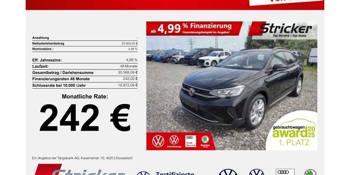 VW Taigo 1.500 km 25.949 &euro; Detmold 32760