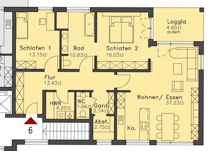 Etagenwohnung Bielefeld / Senne Senne - 3 Zimmer, 107 m&sup2;, 1.100&euro; | Angebot:26161161