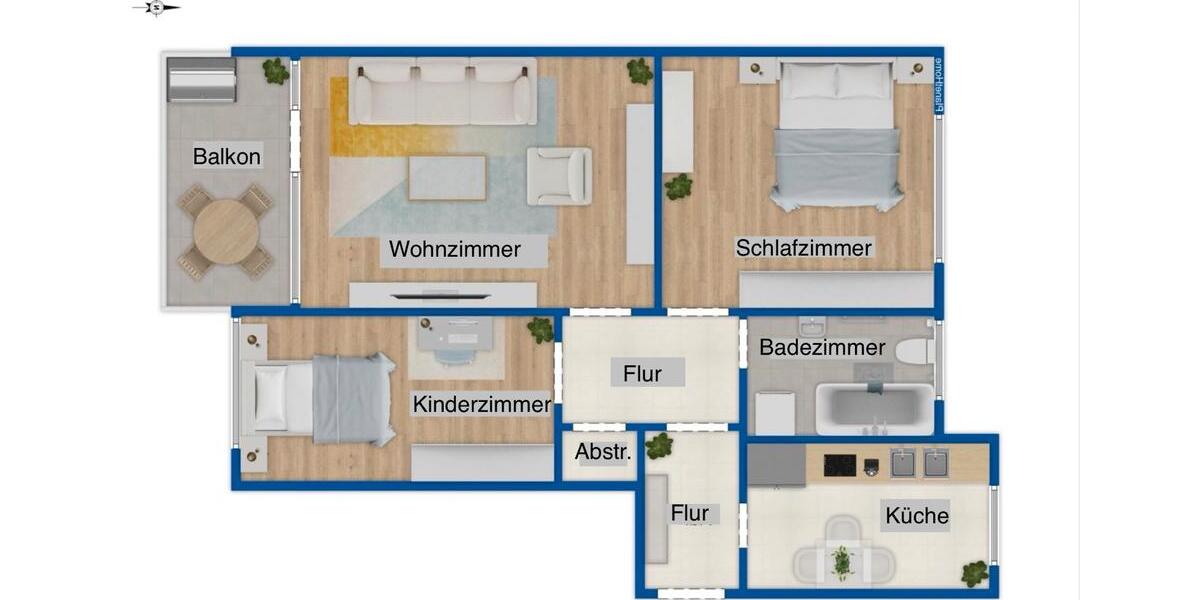 Erdgeschoßwohnung Bielefeld Schildesche - 3 Zimmer, 75 m&sup2;, 188.000&euro; | Angebot:26650053