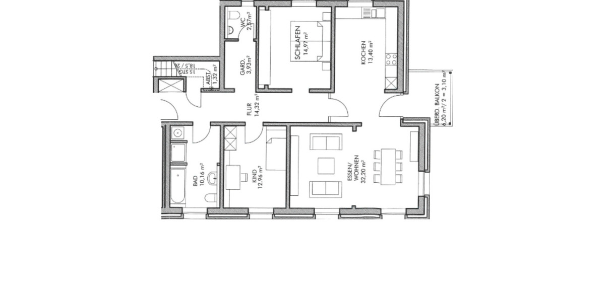 Etagenwohnung Bielefeld Senne - 3 Zimmer, 109 m&sup2;, 1.200&euro; | Angebot:25612872
